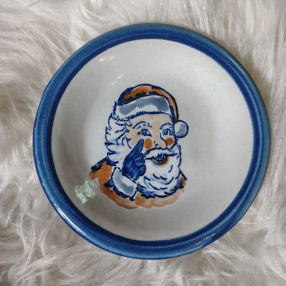 Louisville VTG Stoneware Santa Coaster Snack Plate